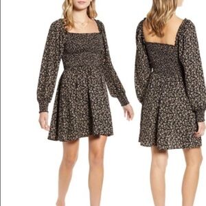 Band of Gypsies |‎ Long Sleeve Flocked Mini Dress